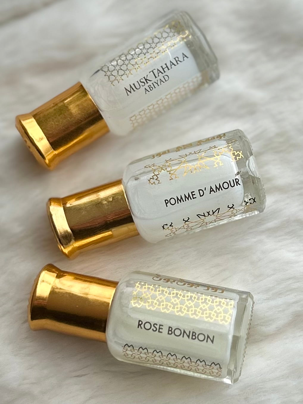 Huiles concentrées Rose Bonbon, Pomme d'Amour et Musk Tahara